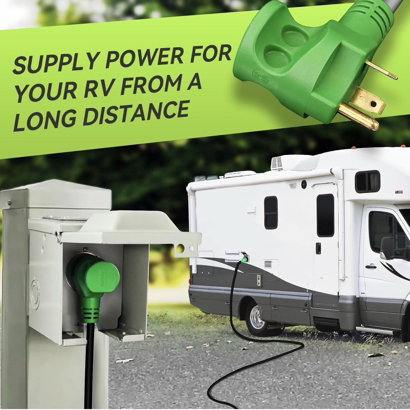 30 amp Lockable rv extension cord 10 ft