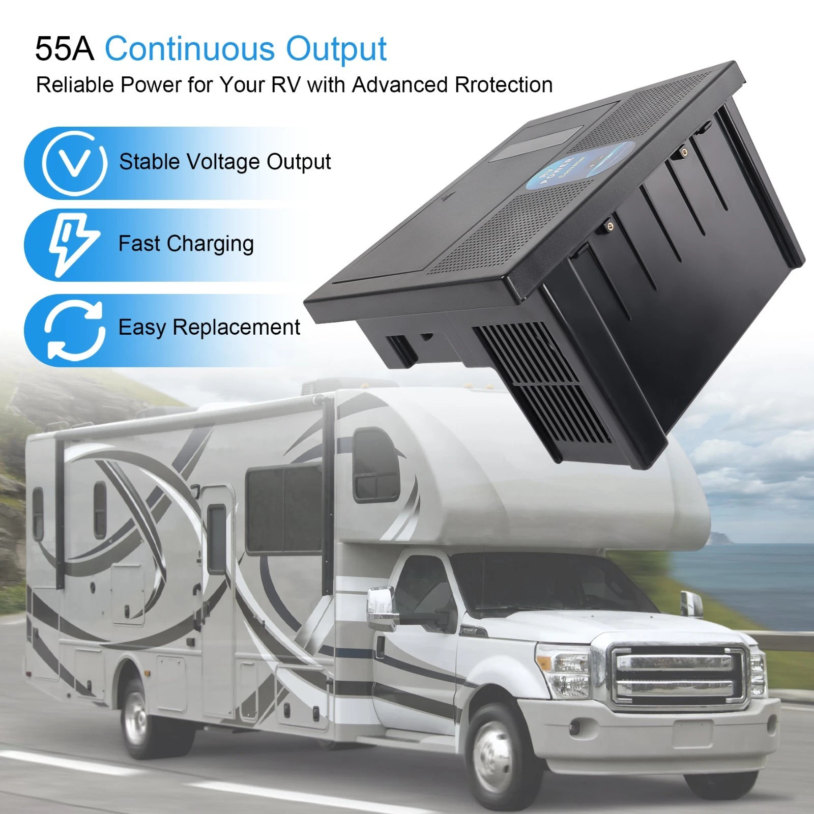 WF-8955 PEC 55 Amp RV Power Converter Power Center Battery Charger for RV Camper