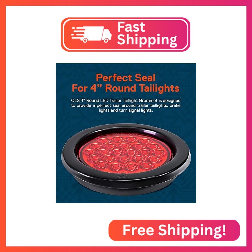 True Mods Black Rubber Grommet for 4″ Round Universal Taillights [Easy Installat