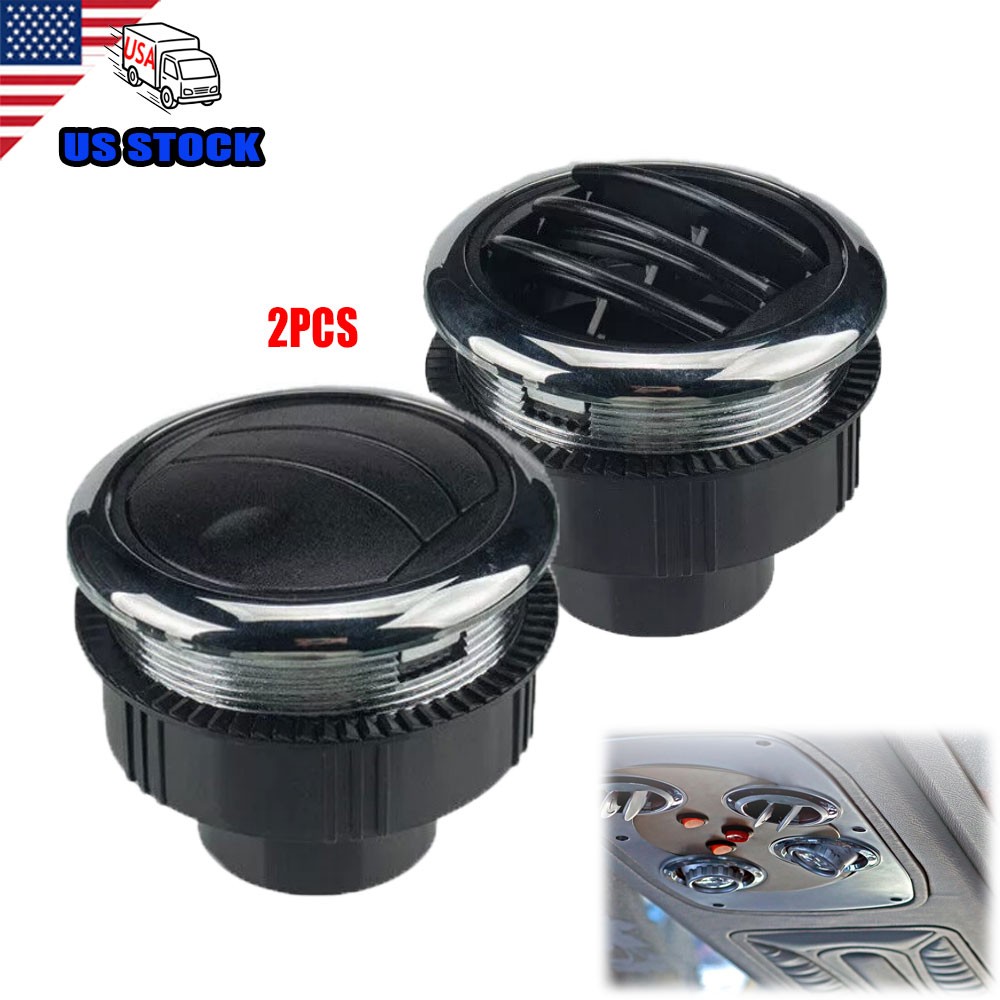 2Pcs 46mm Car Dashboard Air Conditioning Deflector Outlet Round Roof Air Vent