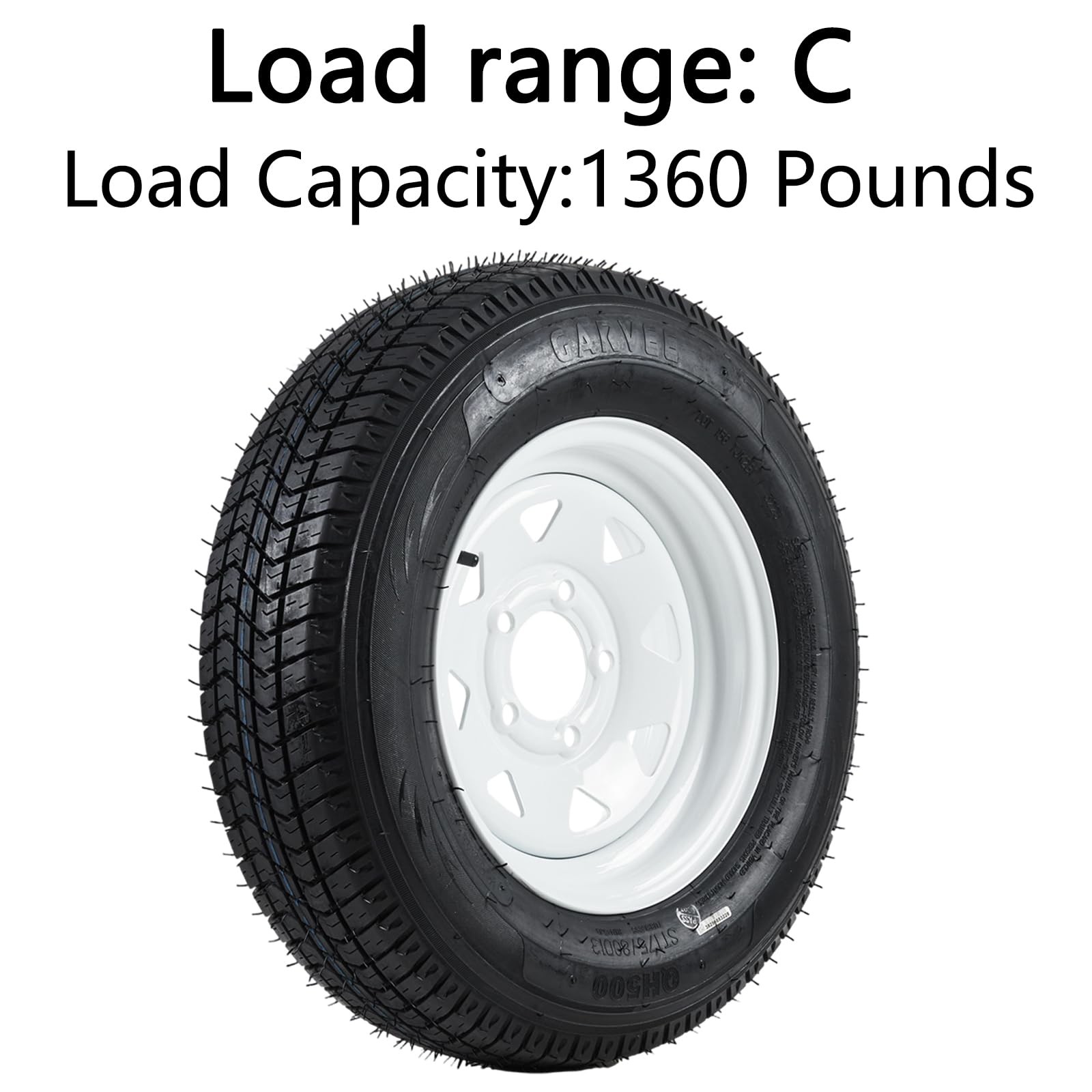 Set of 2 ST175/80D13 Trailer Tires 6Ply Load Range C 175 80 13 Tyres 5 lug 6 Ply