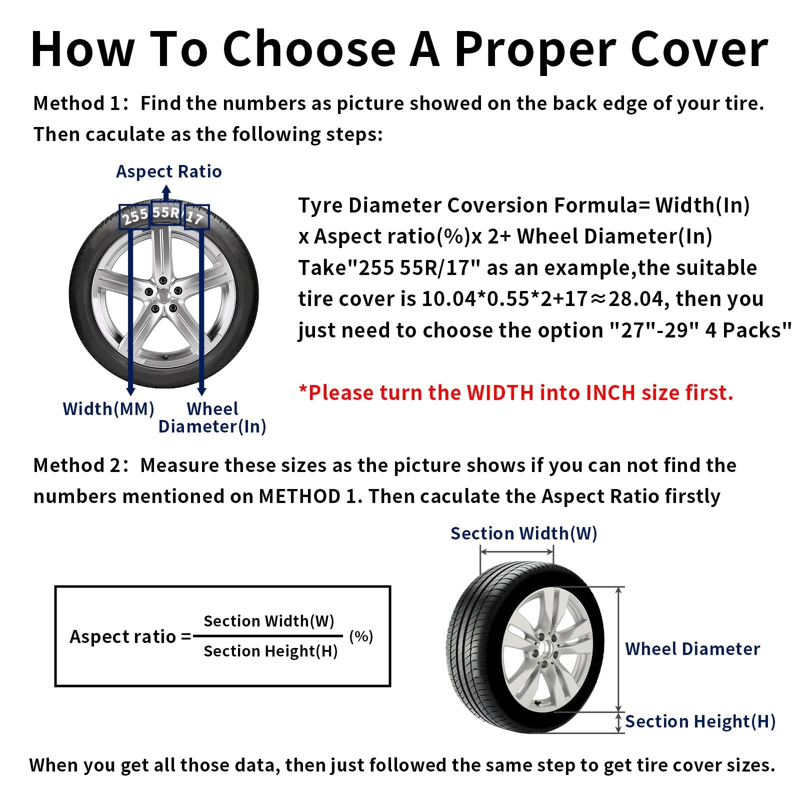 PureFit RV Tire Covers Set of 4 – UV S – Fits Diameters 24″-26″, Gray