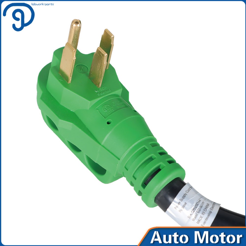 50 Amp 15/25/50Ft RV Extension Generator Power Cord Locking Connector Green