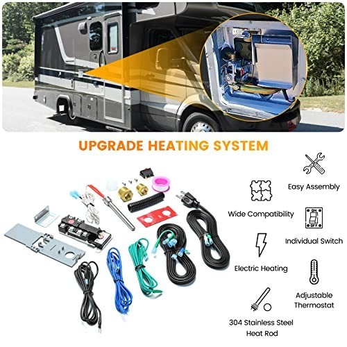 Electric RV Water Heater Conversion Kit – 6 Gallon, 120V, LP Gas to Electric