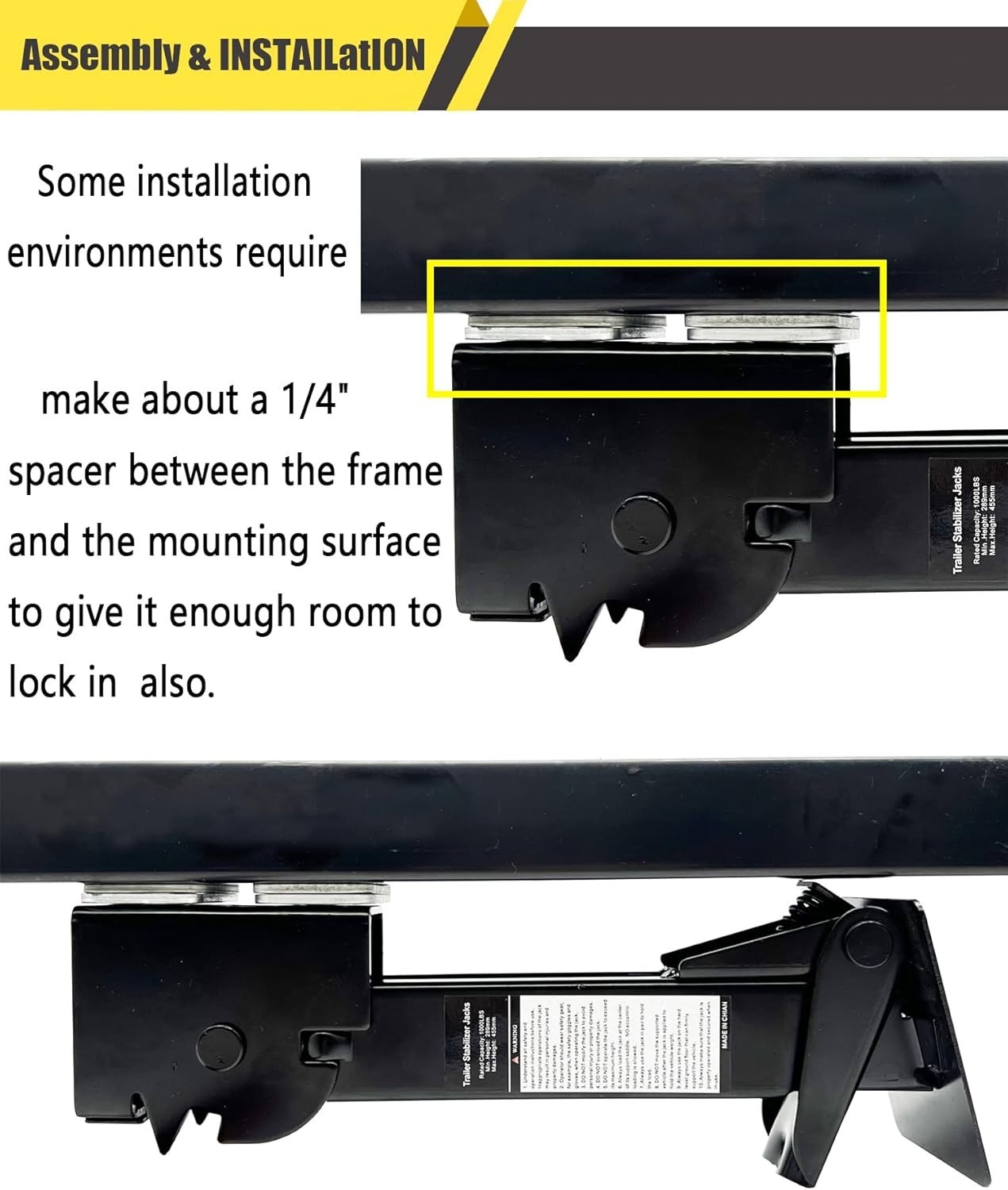 Compact & Reliable Trailer Stabilizer Jacks – 1000 lbs Static Capacity, 2 Pack