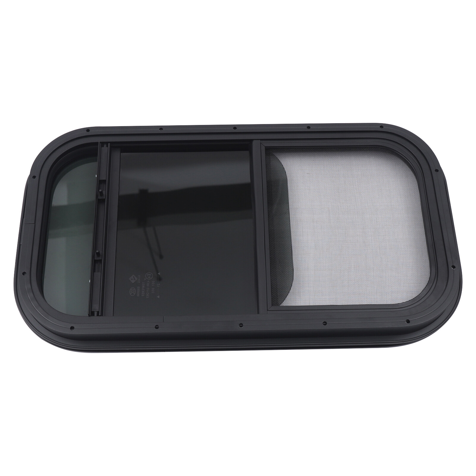 New Vertical Sliding Black RV Window 12”x22” Wall Includes Mounting Ring