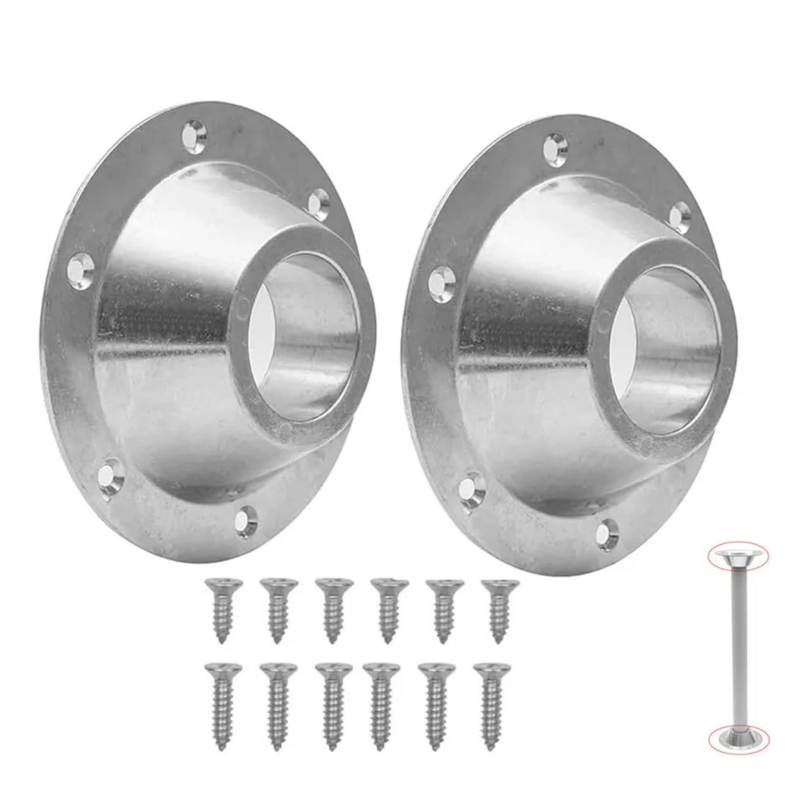 2Pcs RV Table Bases Aluminium Floor Fixed Mount Pedestal Replace Kits Camper W