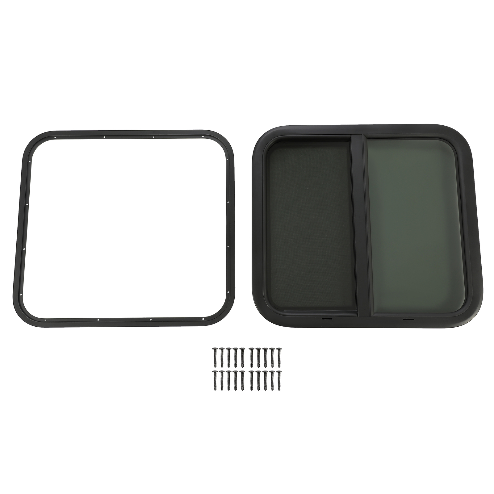 12″~ 25″ W 16″ ~ 24″ H RV Window W/ Trim Ring For RV Cargo Trailer Camper Truck