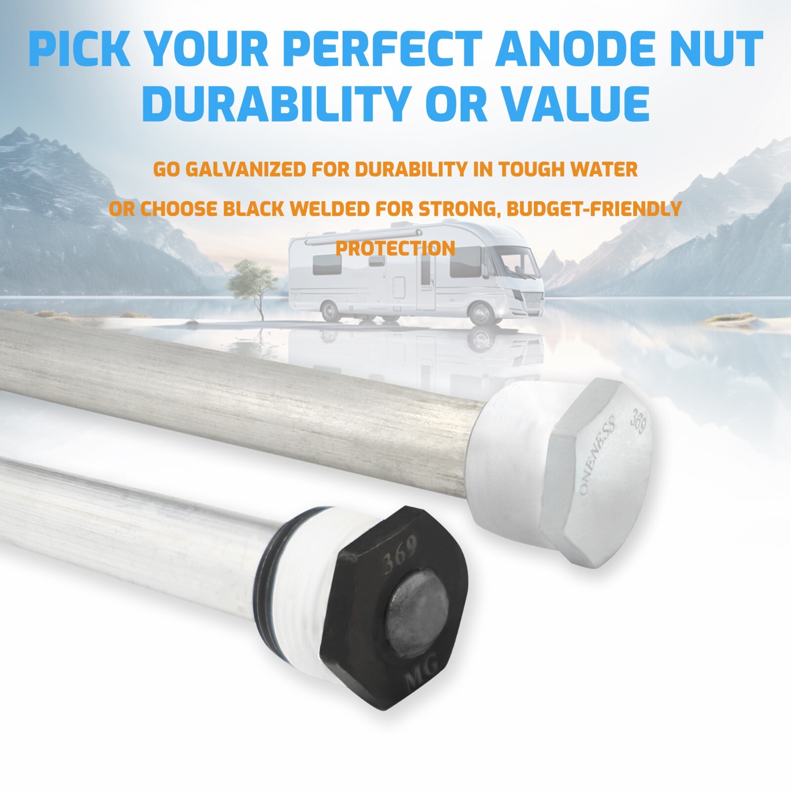 ONENESS 369 (1 Pack) RV Water Heater Anode Rod Suburban 9.25 in x 3/4 in NPT