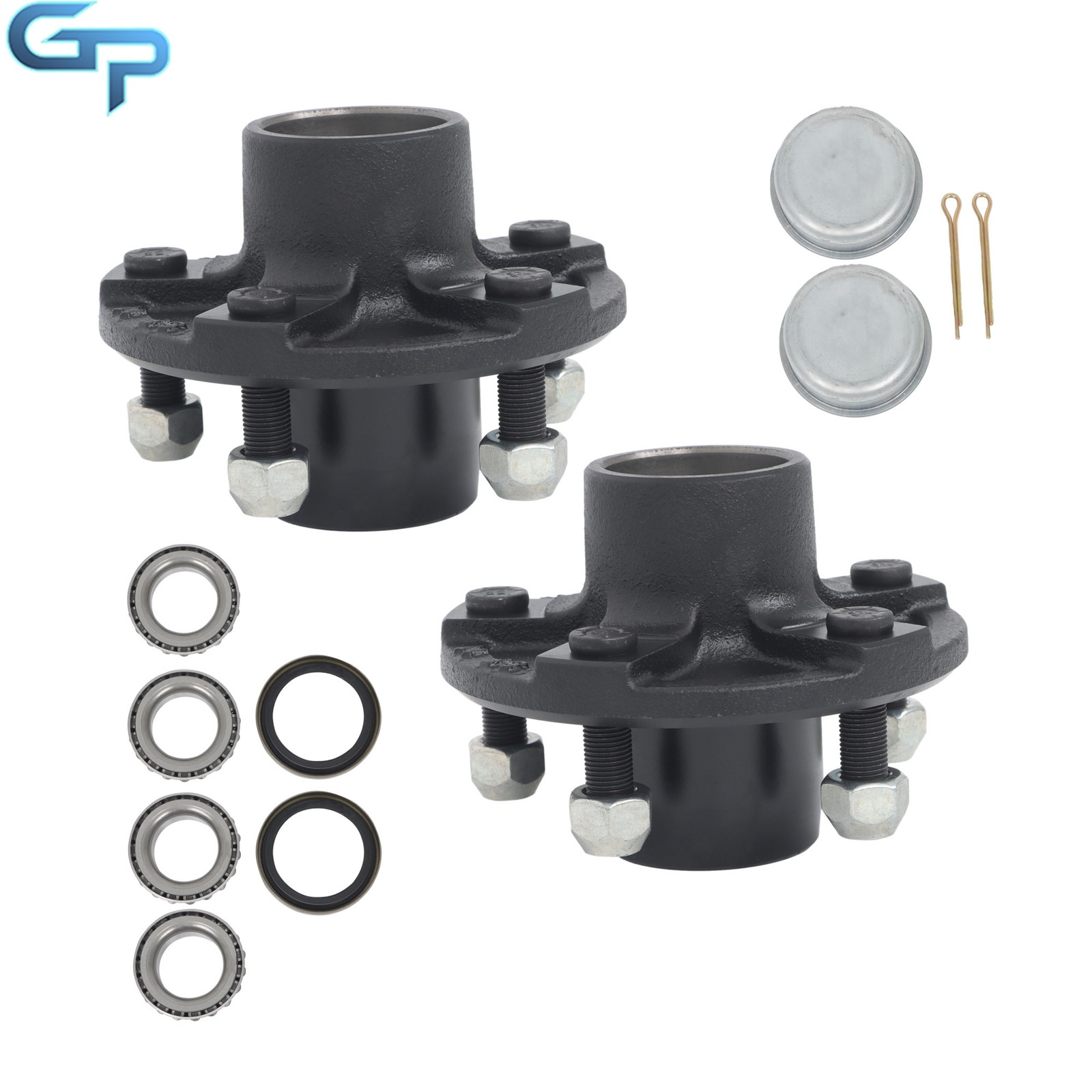 Trailer Hub Kit 5 Bolt on 4.5″ Bolt Circle Fit for 2,200 lb. axles
