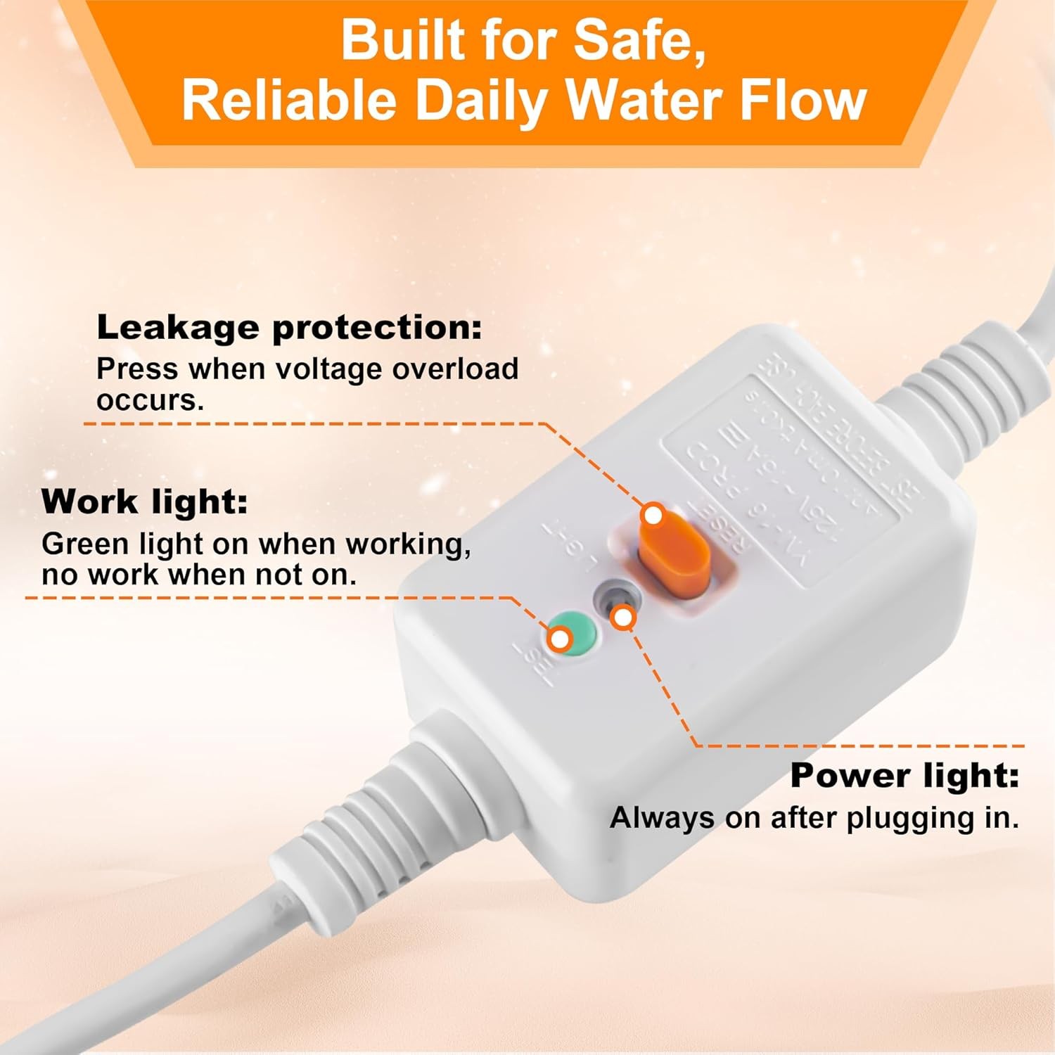 15FT Heated Hose for RV,Heated Drinking Water Hose with Freeze Protection to45°F