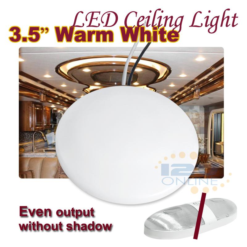 12V LED Light Interior Ceiling Light for RV/Caravan/Trailer/Boat Warm White 3.5″
