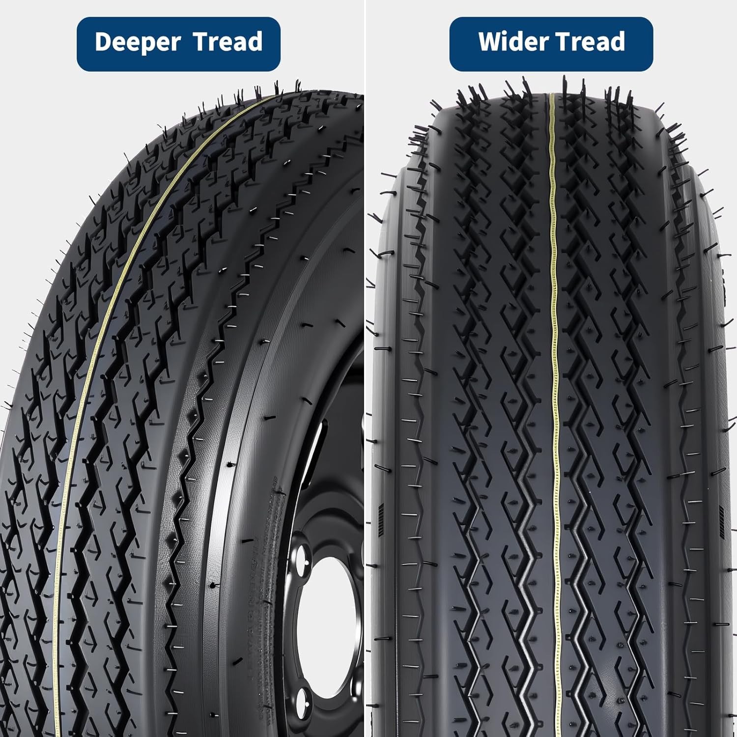 2 Pack 4.80-12 Trailer Tire 480×12 6PR Heavy-Duty Tires w/ 12″ Rim 5 Lug On 4.5″