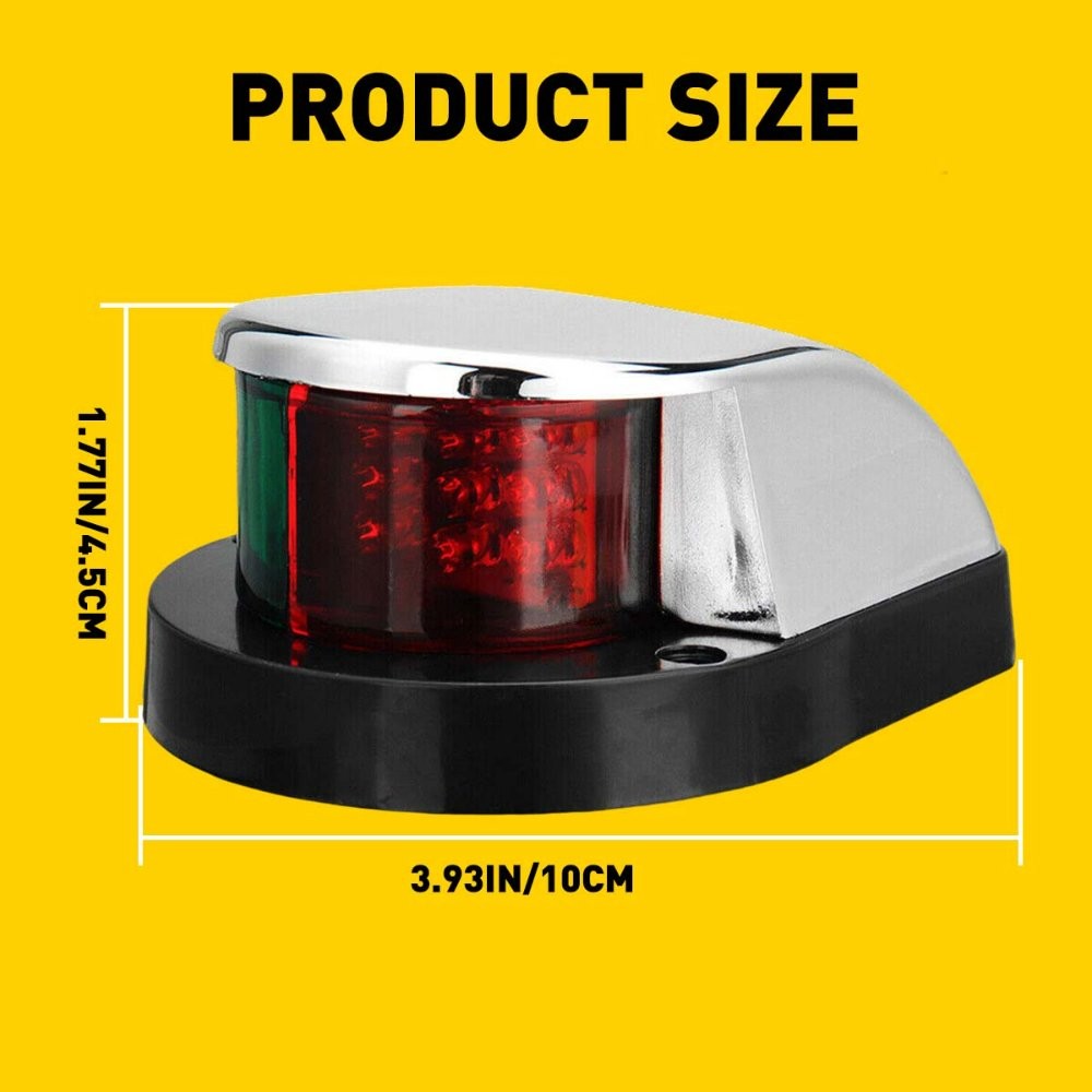 1/2Set Boat Navigation Lights Red and Green LED Marine Navigation Light Boat Bow