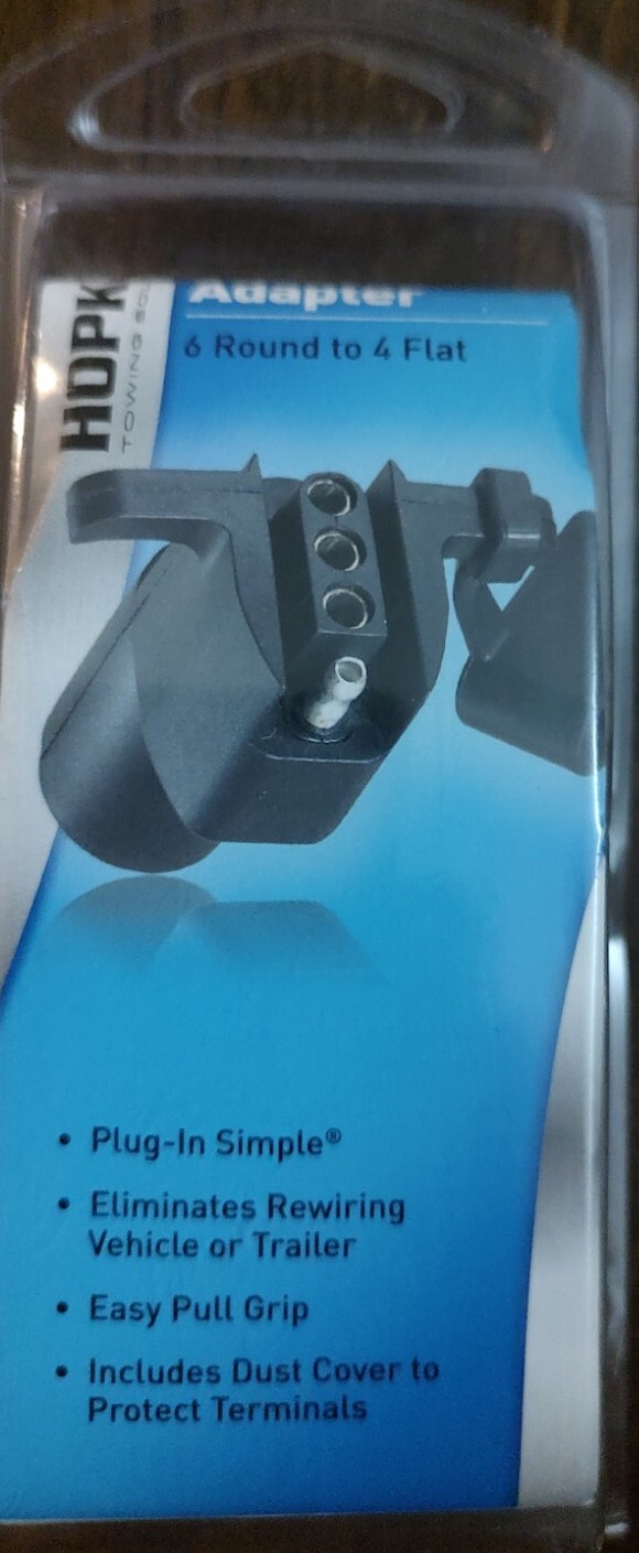 47305 Hopkins 6.9 in. Trailer Connector adapter 6 Way to 4 flat