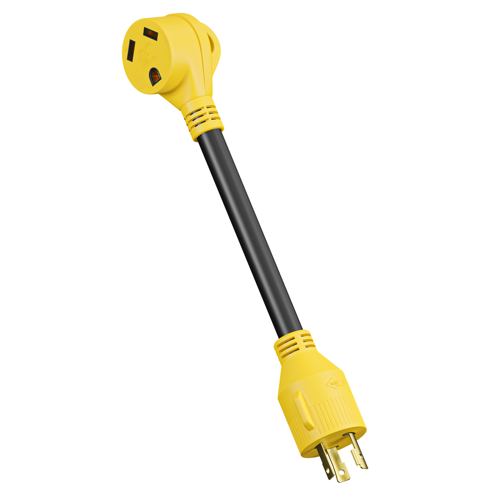 Generator Adapter Cord 3-Prong Twist Lock 30A L5-30P Male to RV 30A TT-30 Female