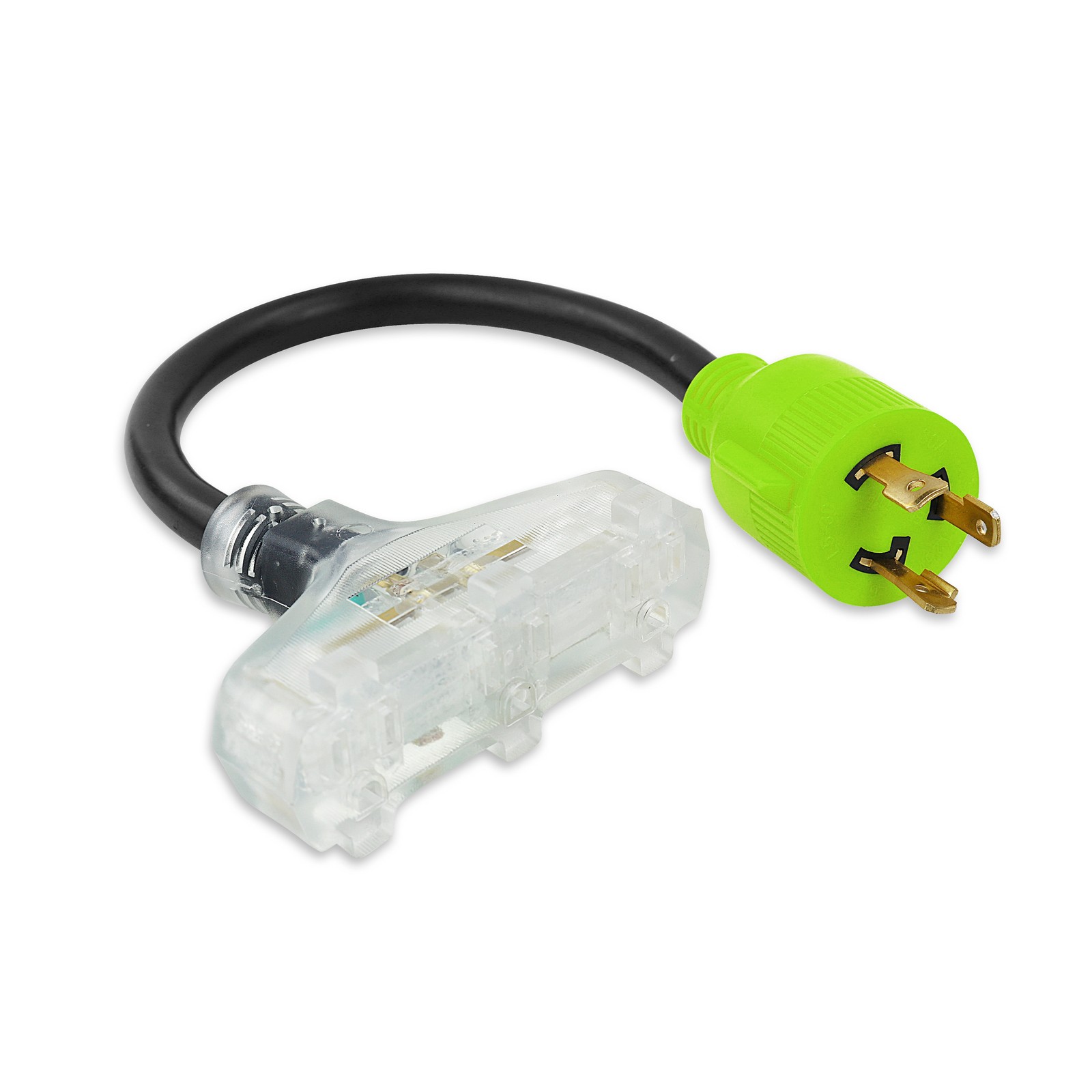 Generator Adapter Cord 18″ 3 Prong Power Cable 10/4 Tri 15 Amp Adapter Plug