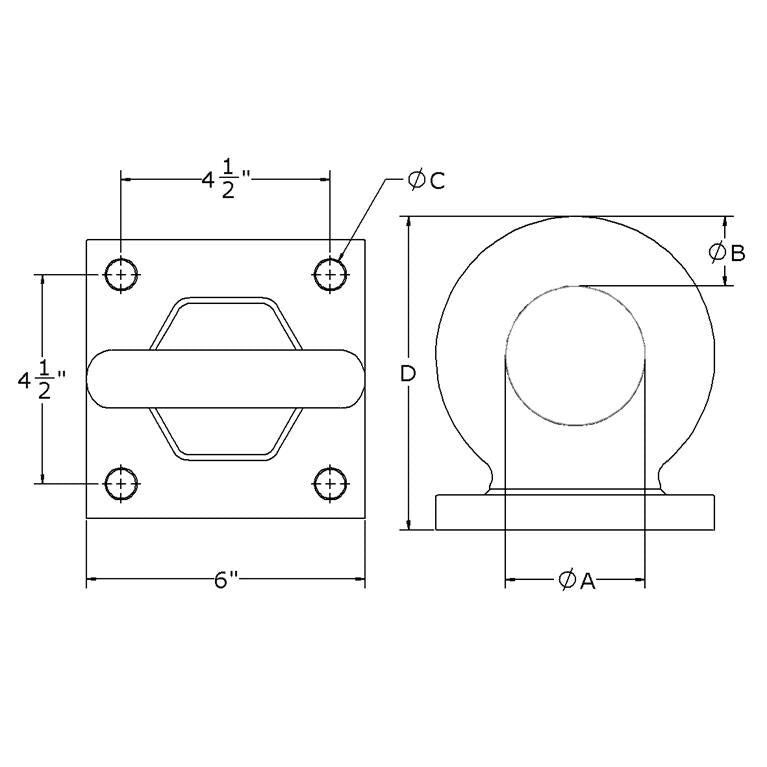 Bolt On Heavy Duty 2.5″ Lunette Eye Pintle Ring Coupler 42K Rating Trailer Truck