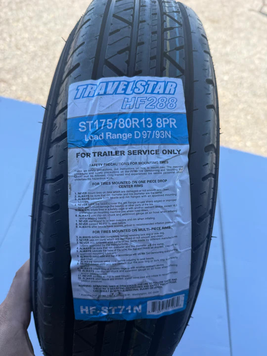 Travelstar TRVLSTRHF288-R HF288 ST175/80R13 8 Ply 97M Load Range D Radial Trailr