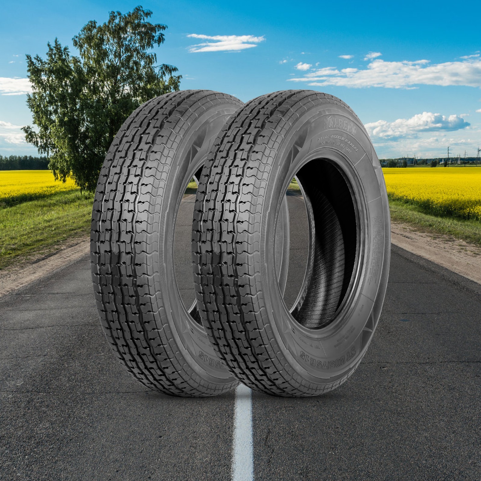 Set 2 ST205/75R15 Trailer Tires 8 Ply 205 75 15 Radial LRD Heavy Duty Multi-Use