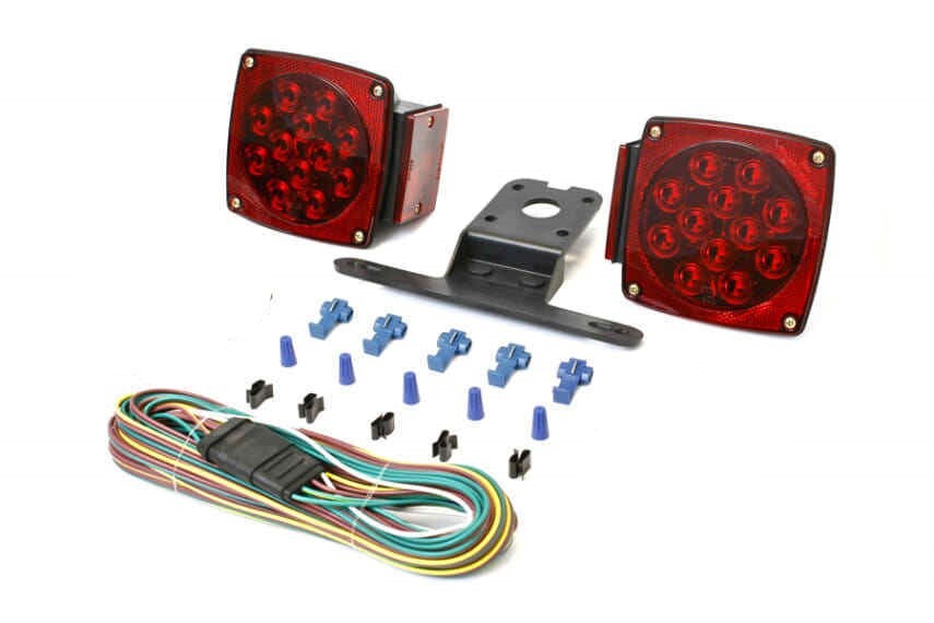 new Rear Led Submersible Trailer Tail Lights Kit Waterproof / 25′ wire harness