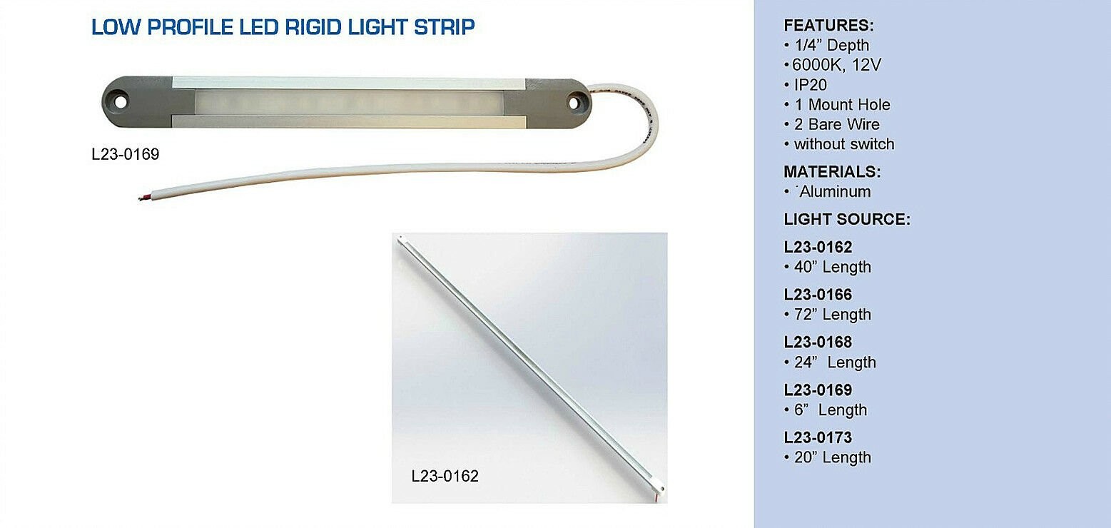 Kaper II 1/4″ Low Profile Aluminum 72″ LED Light Bar Camper RV Trailer Truck