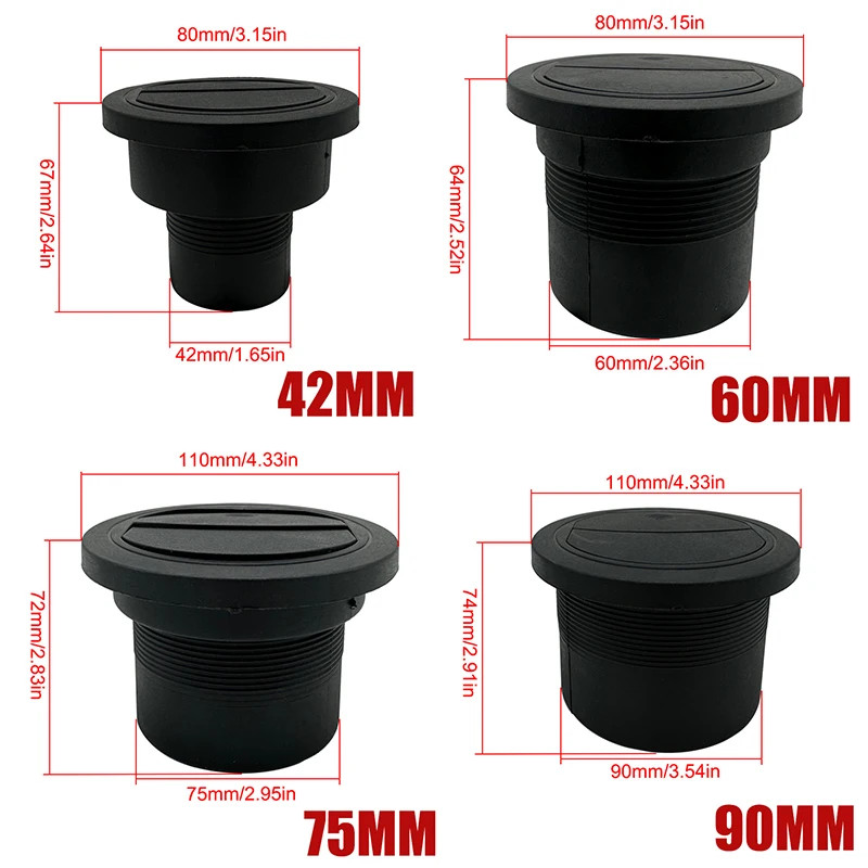 2X 42/60/75mm Diesel Heater Air Vent Duct Pipe Outlet Rotatable Joiner Connector