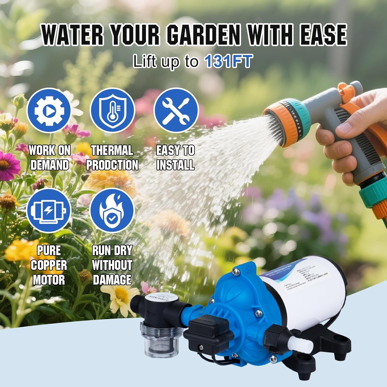 DC HOUSE 110 Volt RV Water Pressure Diaphragm Pump 4.0GPM 50PSI 110V