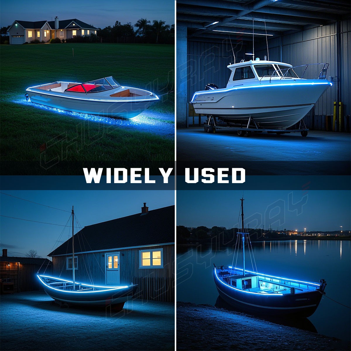 5M/16.4ft Blue 2835 SMD 300 LED Strip Light Flexible IP65 Waterproof 12V DC