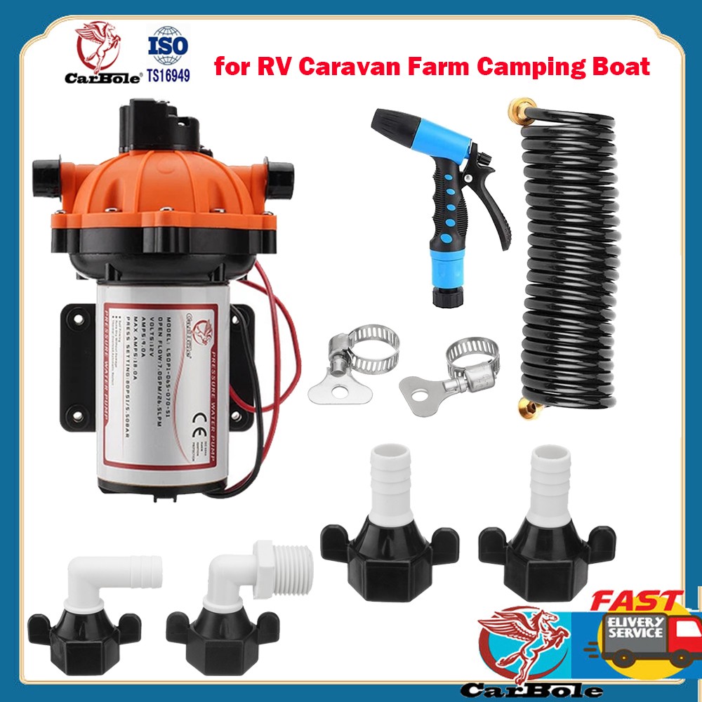 80PSI Water Pump 7.0 GPM 12V for RV Caravan Farm Camping Boat High Pressure NEW