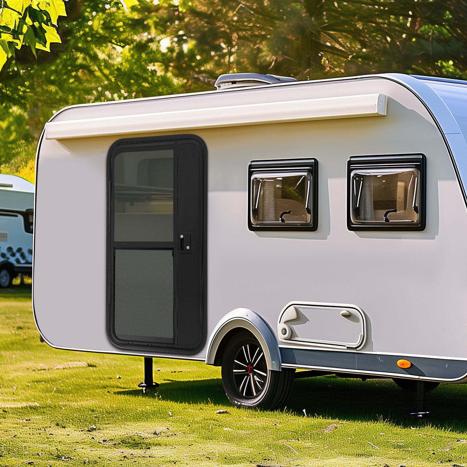 23*44in RV Camper Teardrop Trailer Door, RV Camper Teardrop Trailer Entry Door