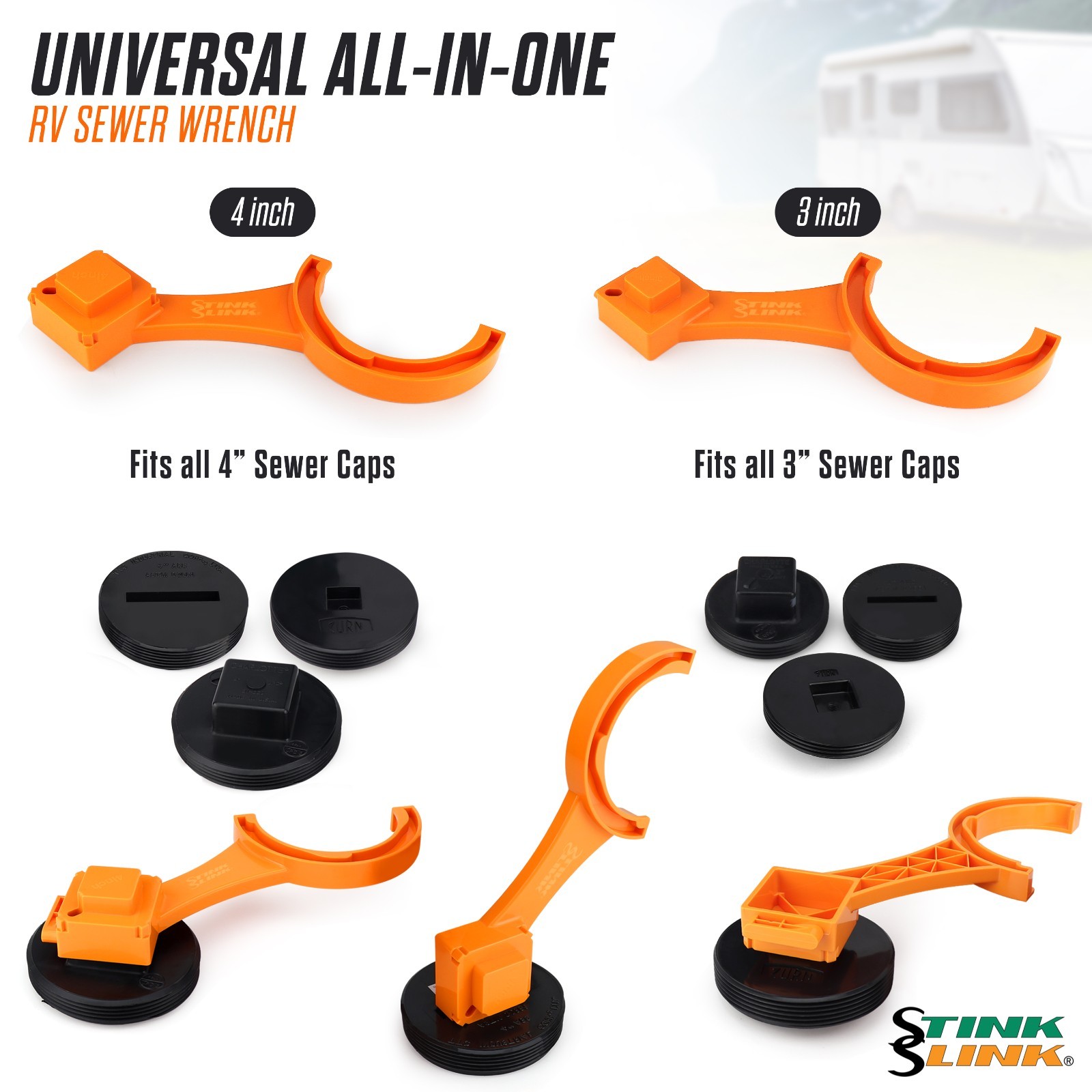 RV Sewer Hose Wrench – RV Sewer Wrench for 3″ & 4″ RV Sewer Cap Wrench – RV Tool