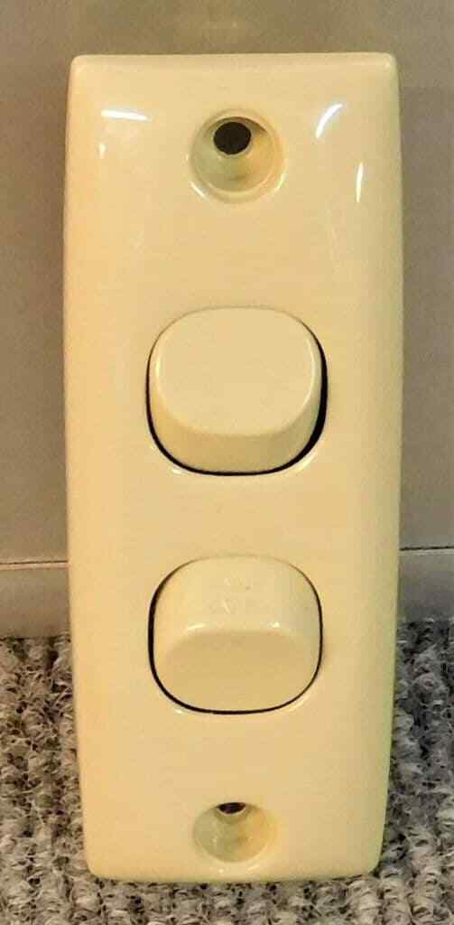 Motorhome caravan boat horsebox Clipsal electrics beige Double Architrave Switch
