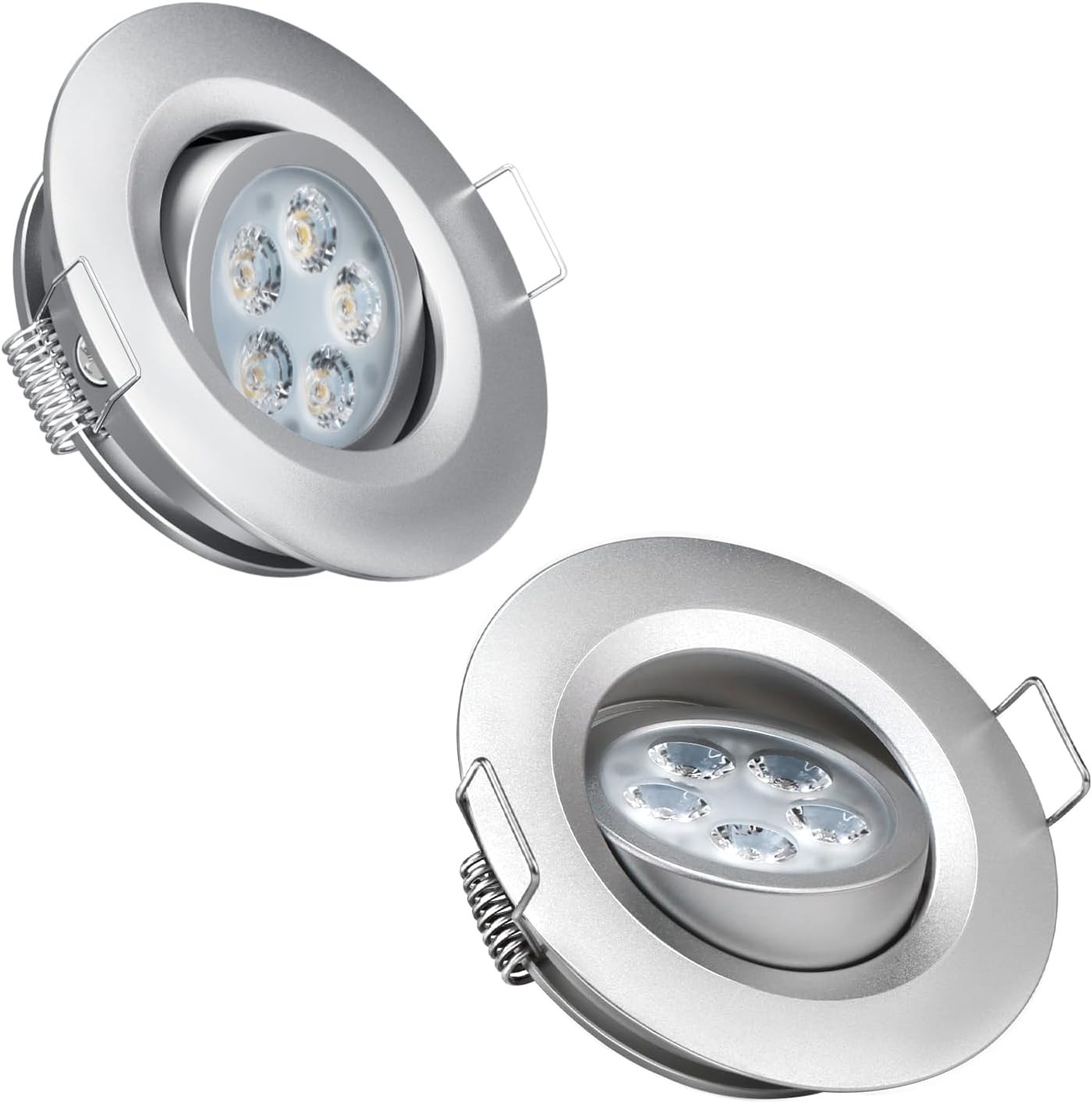 acegoo Swivel RV Light Recessed Puck 12V LED 2-Pack Silver 3000K