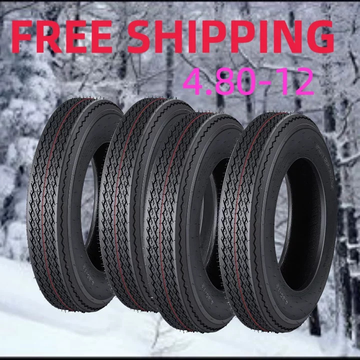 ?4.80-12 Trailer Tires HeavyDuty Load RangeC 4.80-12 6PR Utility Tire Pack of 4