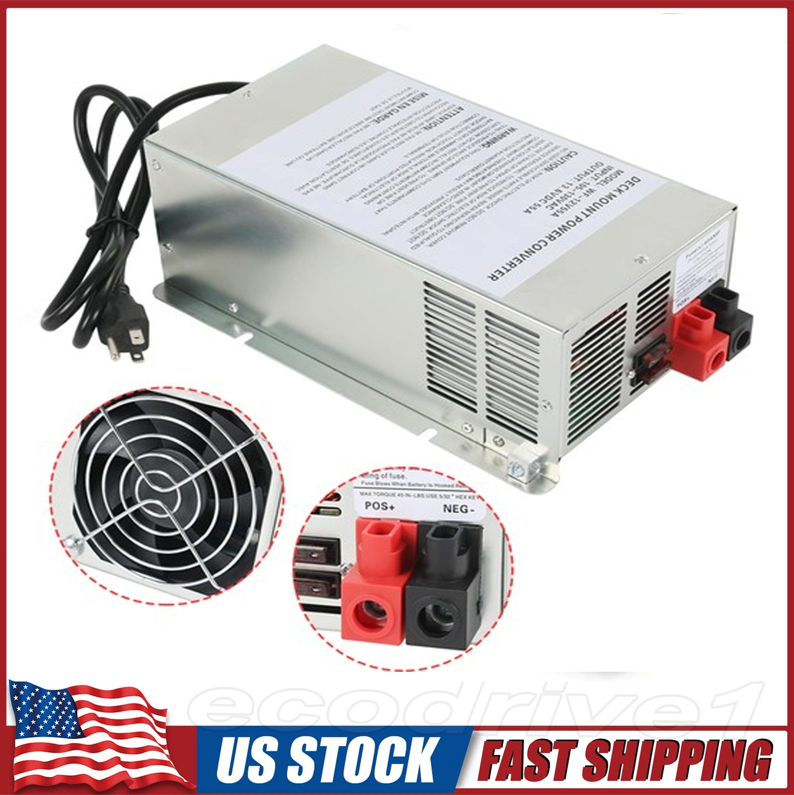 for WFCO WF-9855 Amp Deck Mount Power Converter Charger Corded RV Trailer Camper