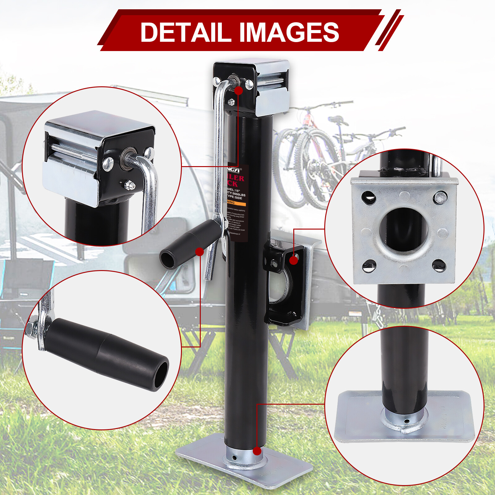 Heavy Duty 5000lbs Swivel Weld on Trailer Tongue Jack 15″ Stand Lift For RV Boat