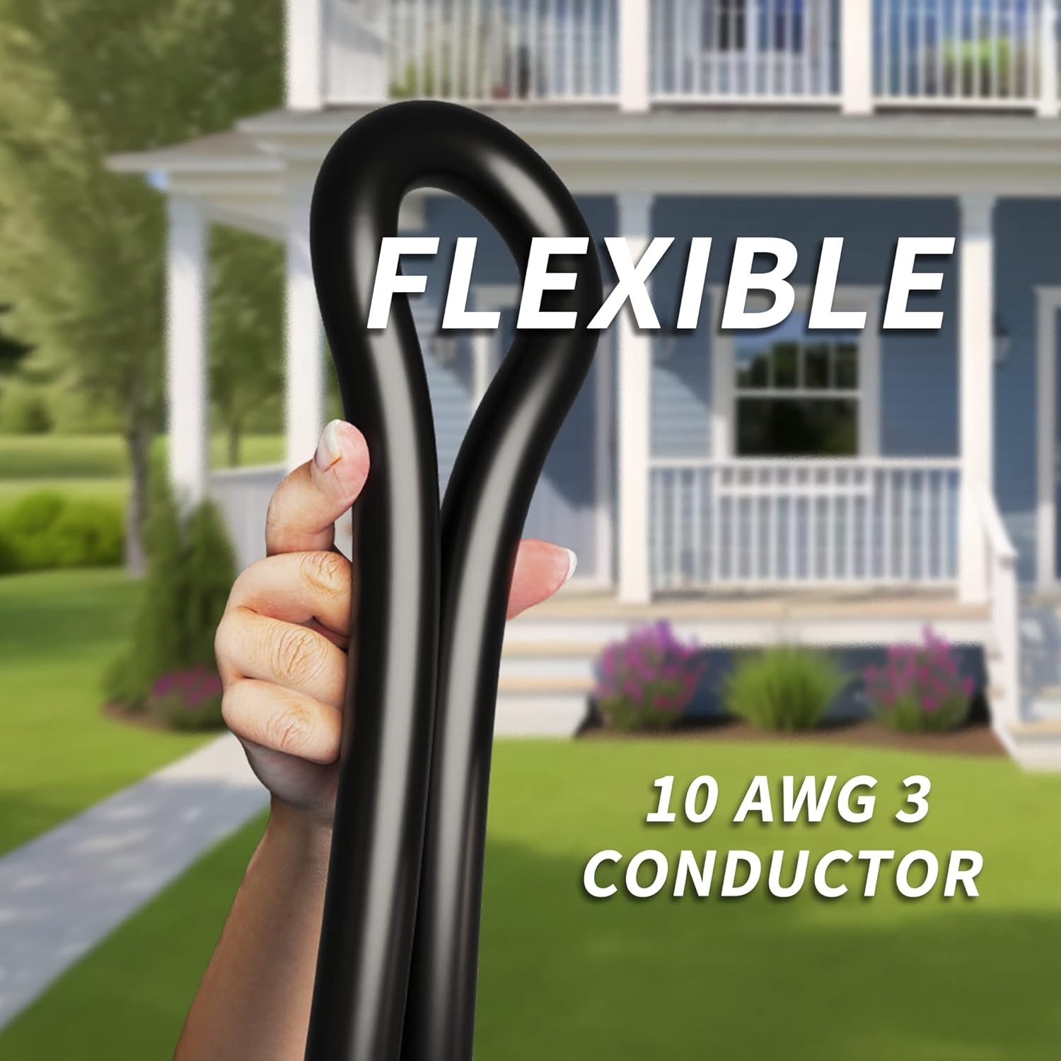 25 FT 30 Amp RV Extension Cord Outdoor, Flexible Heavy Duty 10/3 Gauge STW RV