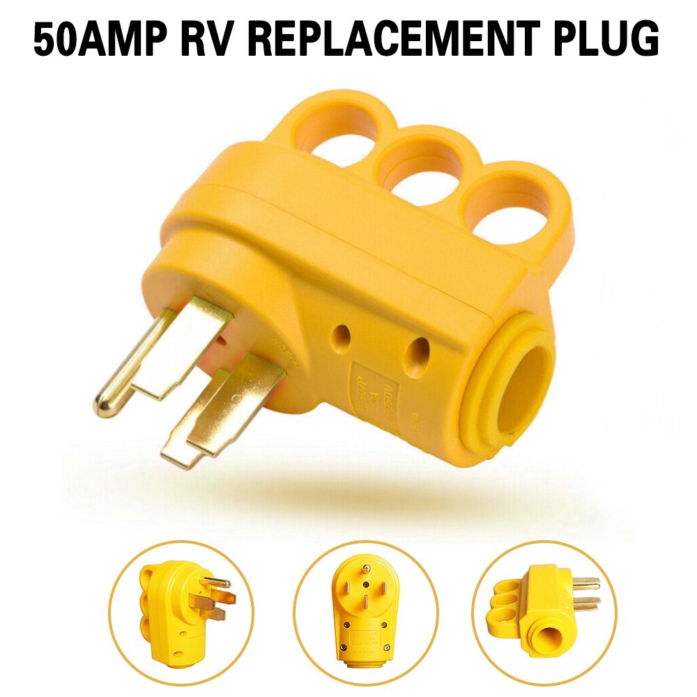 125/250V 50Amp RV Replacement Male Plug Power Adapter Connector