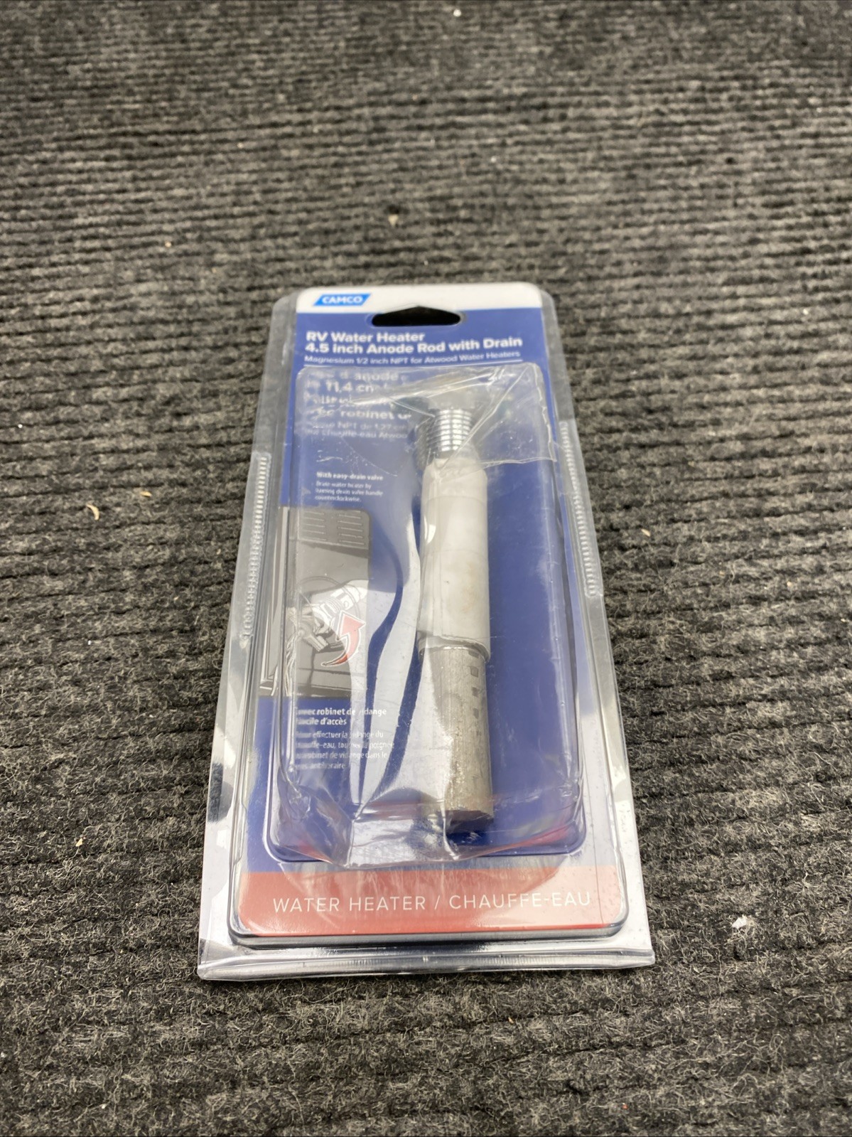 Camco 11533 4.5” Anode Rod with Drain for Atwood Aluminum Water Heater