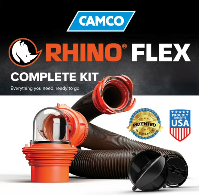 Camco RhinoFLEX 15-Foot RV Sewer Hose Kit – Multicolor, 23 Mils of Polyolefin
