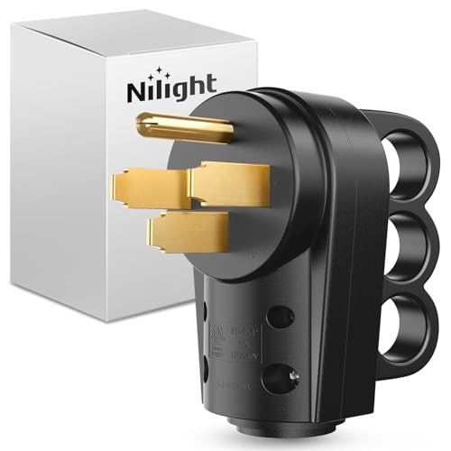 RV Replacement Male Plug 50 Amp NEMA 14-50P 125/250 Volt Heavy Duty Handle ETL