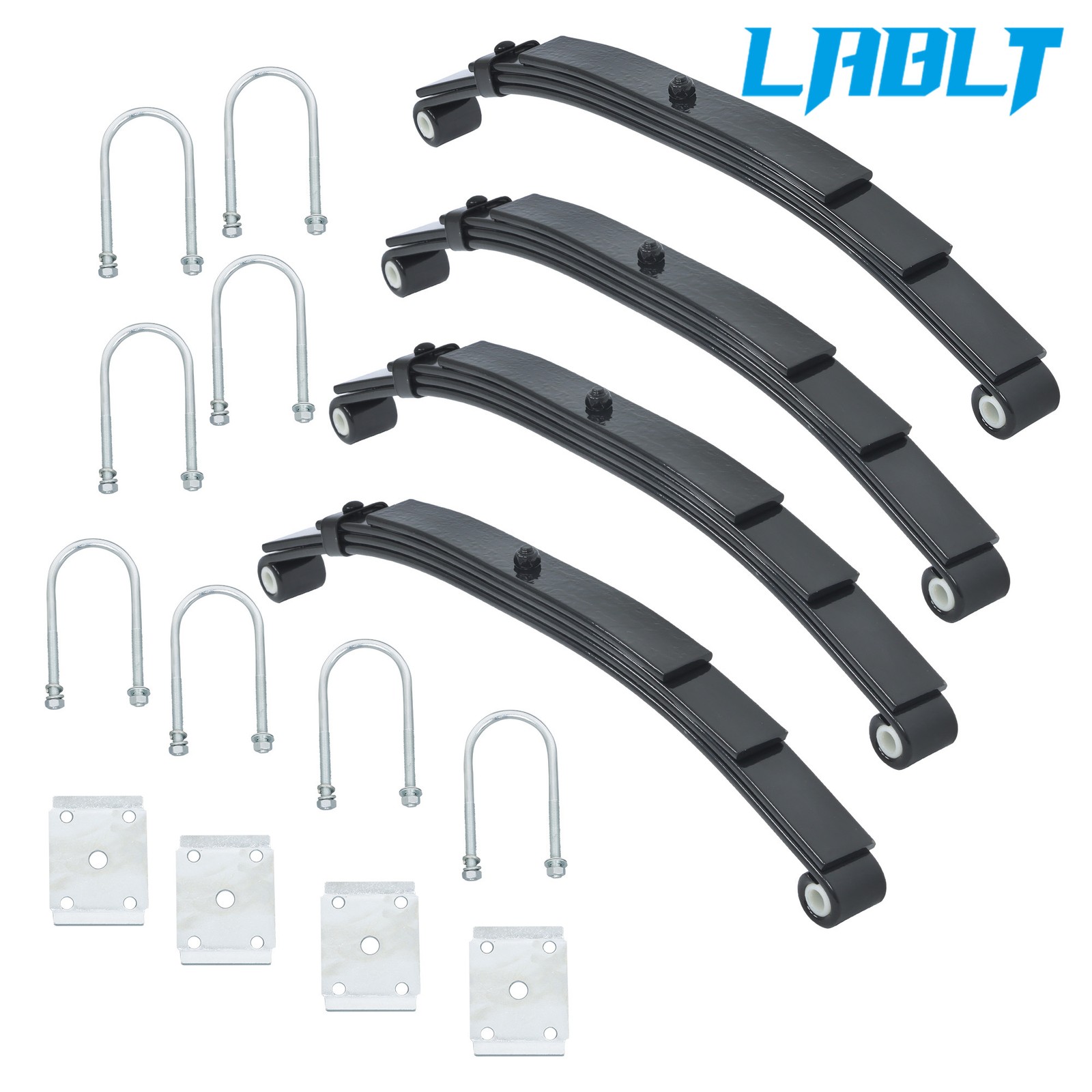 5000lbs Tandem Trailer Axle Suspension 2500lbs 4 Leaf Springs+U-bolt+Hanger Kit