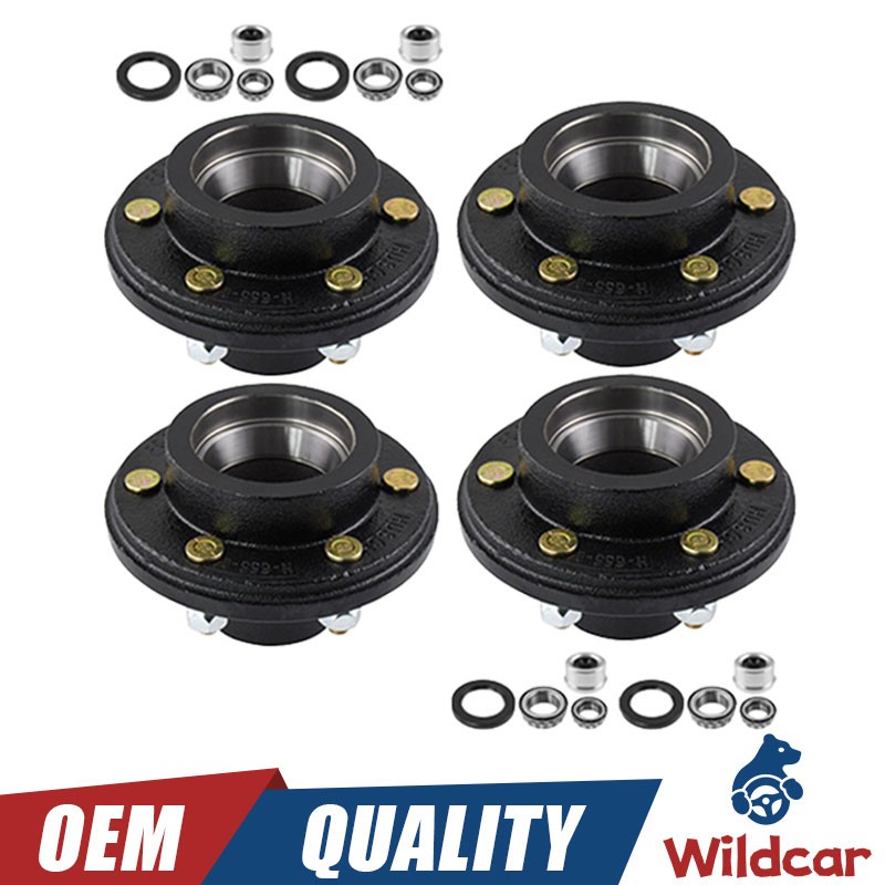 4X Trailer Hubs Convert Mobile Home with Bearings 6000# 6 Lug 6×5.5 Idler Axle