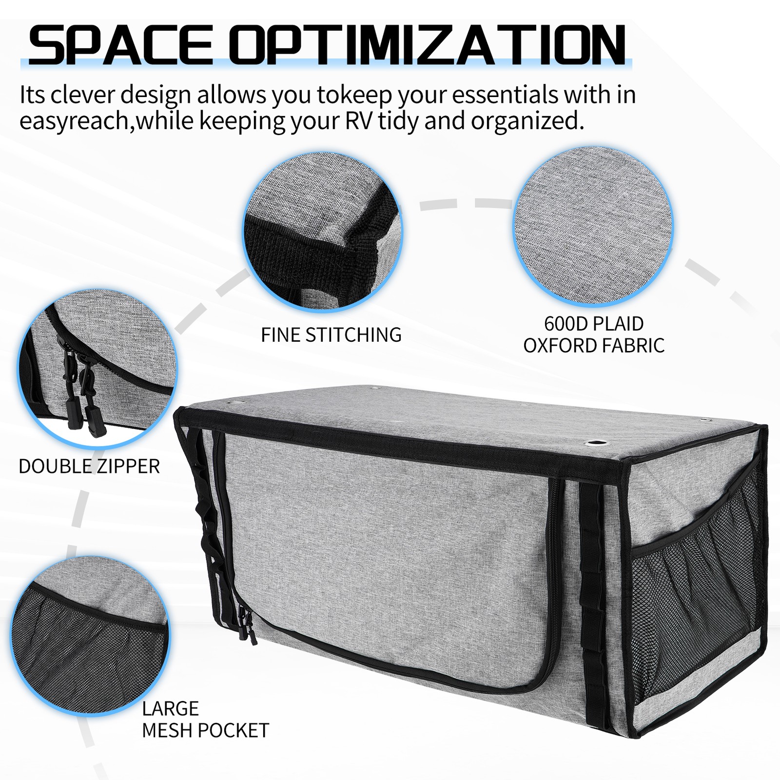 24″ inch High Quality RV Overhead Soft-Sided Storage Cabinet Universal New
