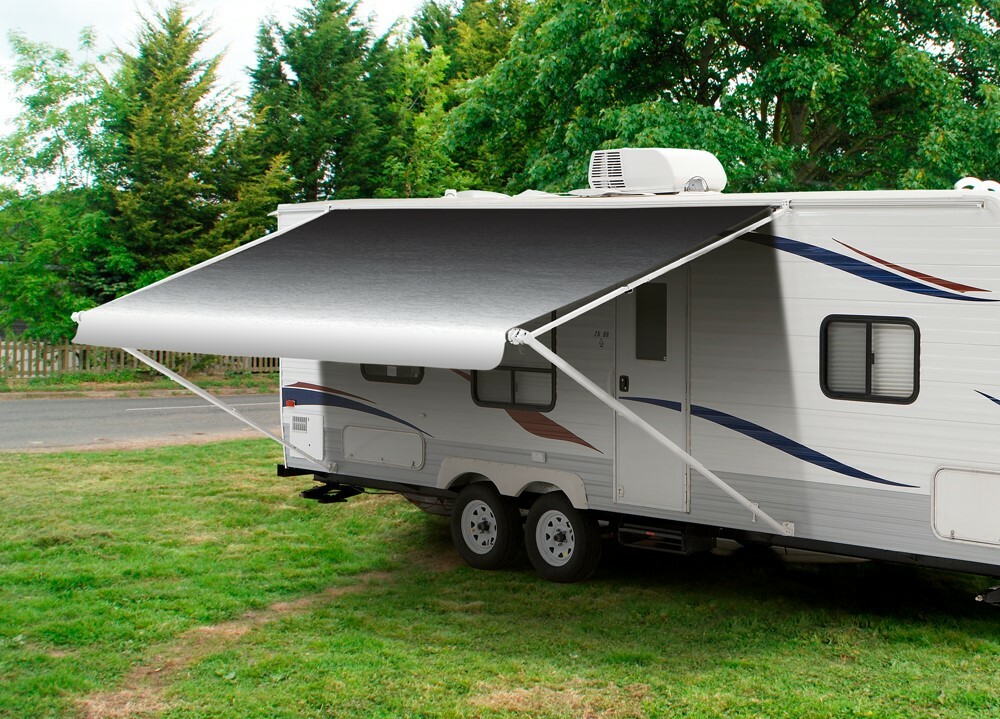 12′ Reverse Charcoal Fade, RV Awning Replacement fabric canopy (Fabric:11’2″)
