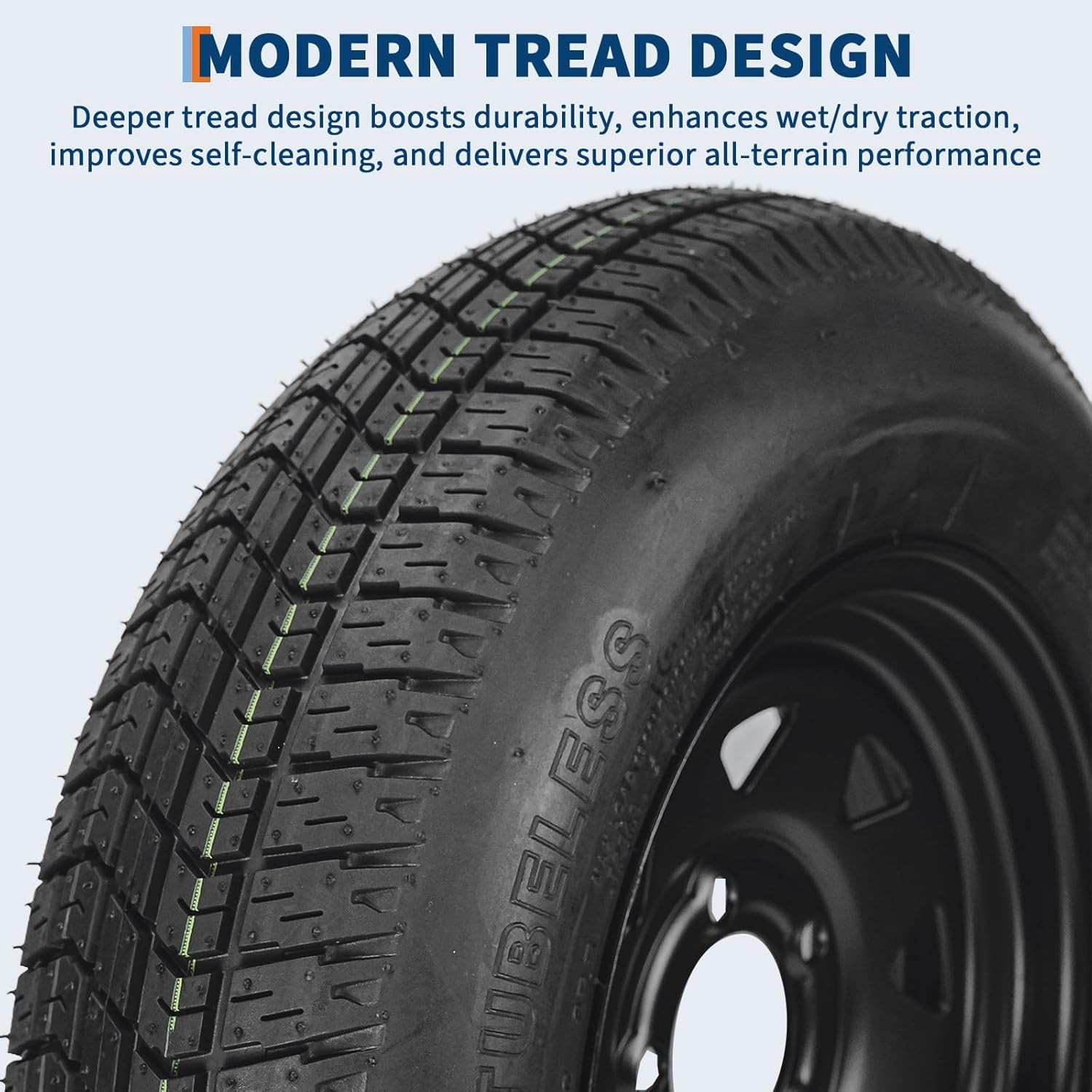 2 Pack ST175/80D13 Trailer Tires with 13″ Rims 175/80 D 13 5 Lug on 4.5, 6PR