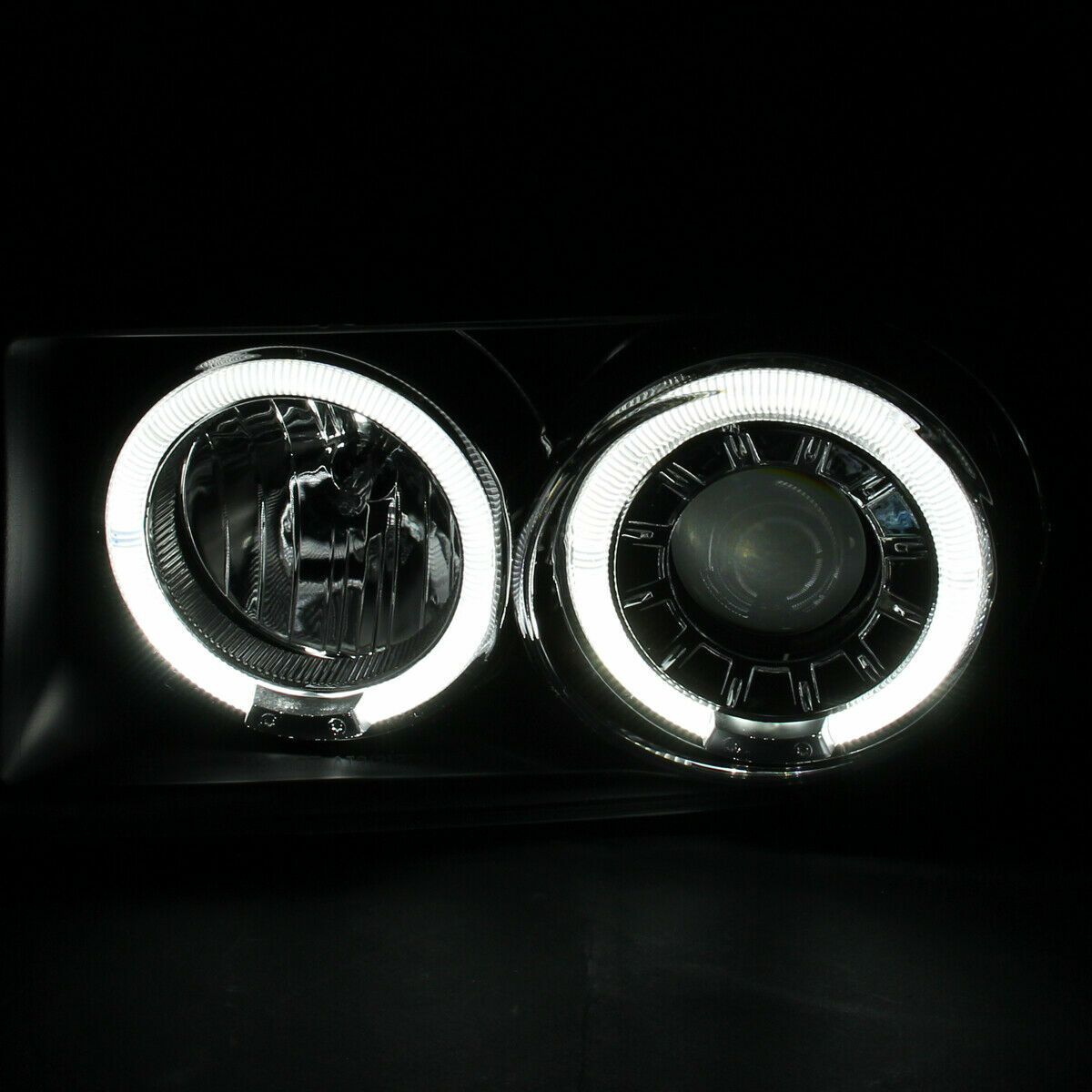 REXHALL VISION 2000 2001 2002 2003 CHROME PROJECTOR HEADLIGHTS HEAD LAMPS LED RV