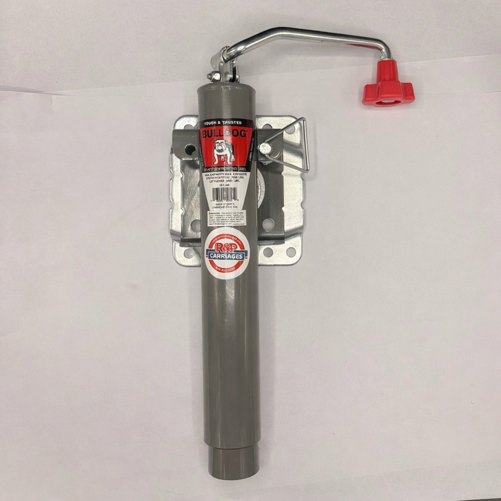 Genuine Bulldog 2,000# Snap-Ring Swivel Trailer Jack 10″ Lift Bolt-On Top Wind