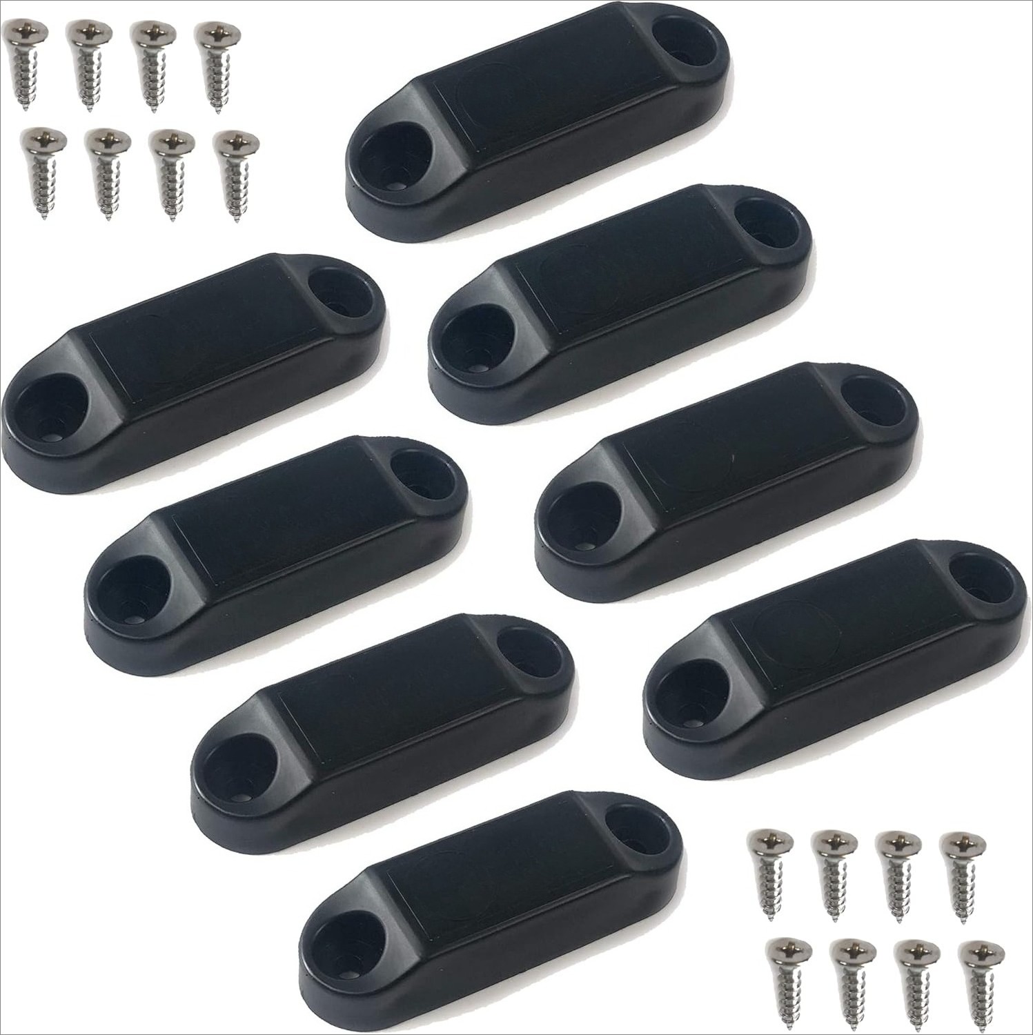 (4 Pairs) Magnetic Baggage Door Catch and Holder Kit – Black RV Storage Door